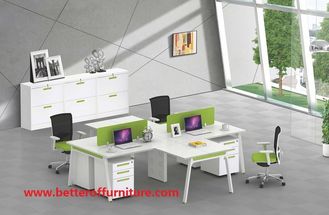 Cina Set lengkap tabung baja A3060 4 orang meja kantor furniture 2-2 tatap muka ruang pembatas situs pemasok