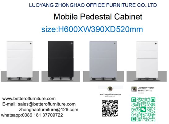 Cina 2 Drawers 1 Box Steel File Cabinet Mobile Pedestal With folding Lock pemasok