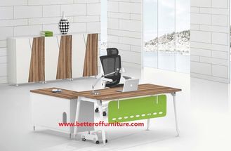 Cina Kayu dan baja L Shape Office Furniture Executive Desk L1600X800MM dengan kabinet kayu samping pemasok