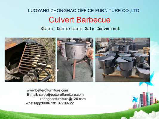 Rotating Wash Tub Style Barbecue Grill Untuk Peralatan Fireplace Luar Ruangan pemasok