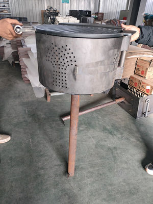 Rotating Wash Tub Style Barbecue Grill Untuk Peralatan Fireplace Luar Ruangan pemasok