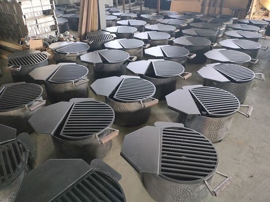 Rotating Wash Tub Style Barbecue Grill Untuk Peralatan Fireplace Luar Ruangan pemasok