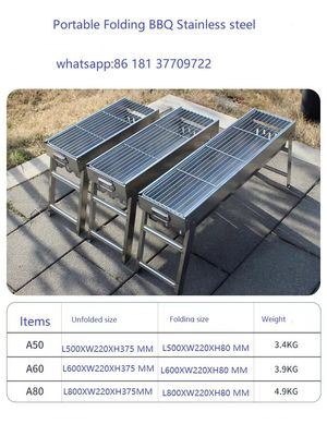 Paket kecil Rustless Steel Grill Barbecue Lipat Desain Portable pemasok