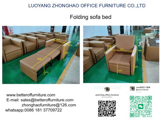 Sofa Bed Lipat Multi Fungsi Digunakan Untuk Rumah Sakit Tersedia PU Atau Kain pemasok