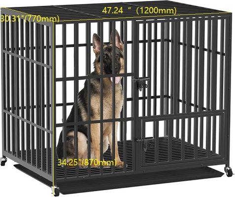 Metal Heavy Duty Dog Crate With Pet Tray Wast Pan pemasok
