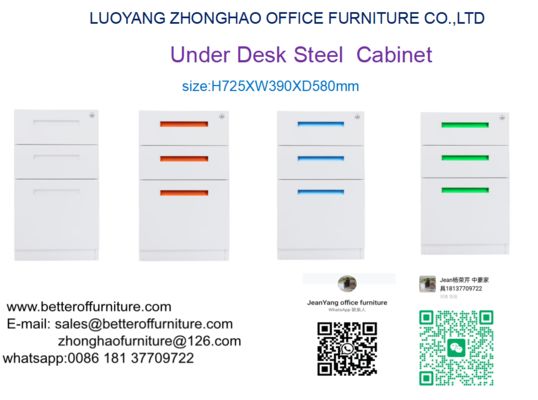 Tinggi yang Disesuaikan Kaki Kabinet Pedestal Bergerak perabot kantor pemasok