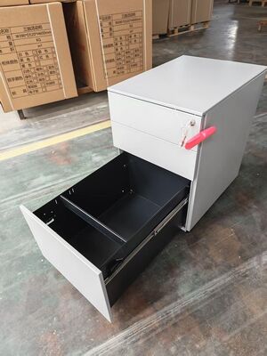 2 Laci 1 Kotak Mobil Pedestal Metal Cabinet Untuk Ruang penyimpanan pemasok