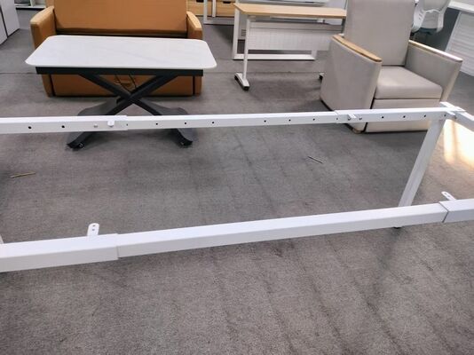Rangka meja furnitur kantor yang dapat diperpanjang panjangnya dari 1200-2000mm warna putih pemasok