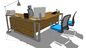 Manajer menggunakan meja kantor bentuk L 3060 bingkai baja panel kayu kesederhanaan pemasok