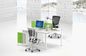 Modular menghasilkan 2 orang cluster dengan meja kantor tatap muka situs layar hijau atas kayu melamin pemasok