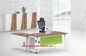 Kayu dan baja L Shape Office Furniture Executive Desk L1600X800MM dengan kabinet kayu samping pemasok